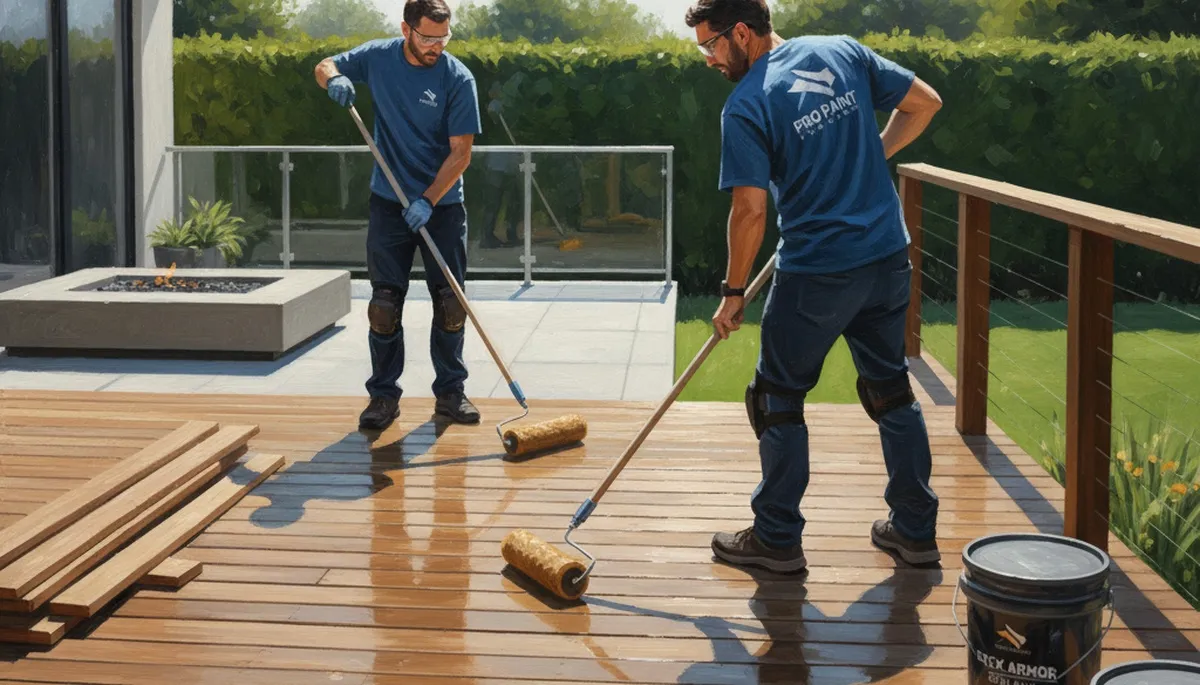 Professional deck sealing service in Escondido, CA protecting wood from sun and moisture